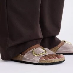 Birkenstock Madrid Big Buckle Oiled Leather Lavender -Birkenstock Sale Store 1029257 f closeup f