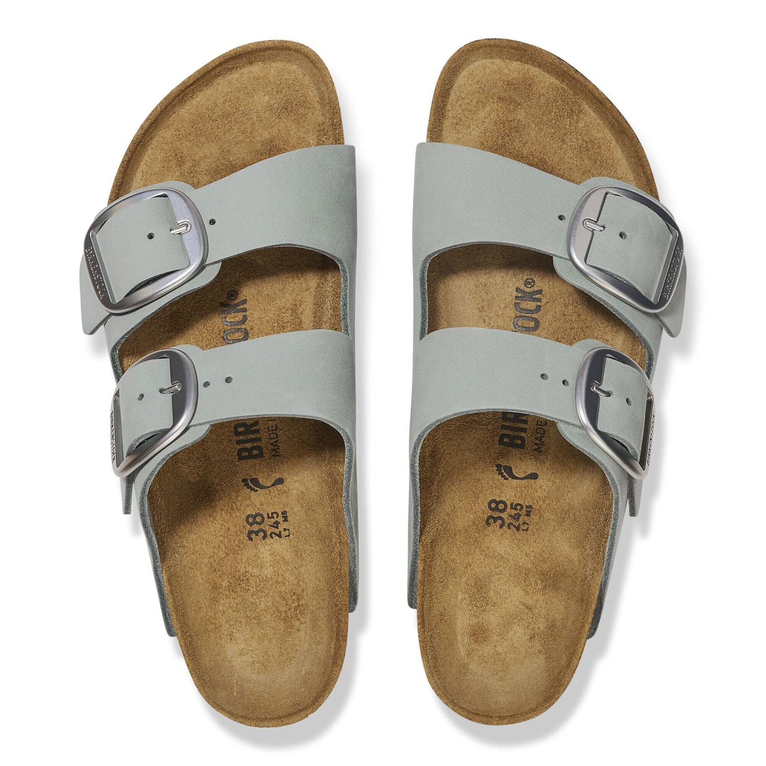 Birkenstock Arizona Big Buckle Nubuck Leather Pure Sage 2 Birkenstock Arizona Big Buckle Nubuck Leather Pure Sage - Image 2