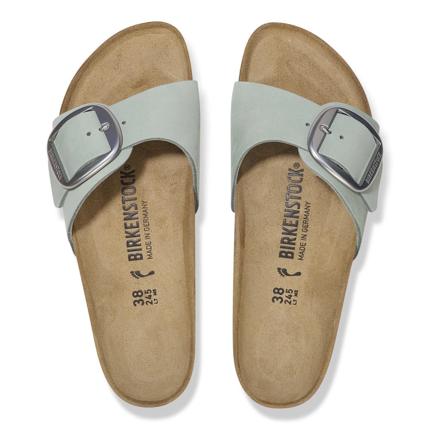 Birkenstock Madrid Big Buckle Nubuck Leather Pure Sage 2 Birkenstock Madrid Big Buckle Nubuck Leather Pure Sage - Image 2