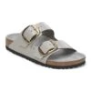 Birkenstock Arizona Big Buckle Natural Leather Patent High-Shine Stone Coin
