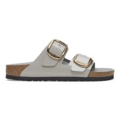 Birkenstock Arizona Big Buckle Natural Leather Patent High-Shine Stone Coin -Birkenstock Sale Store 1029346 side