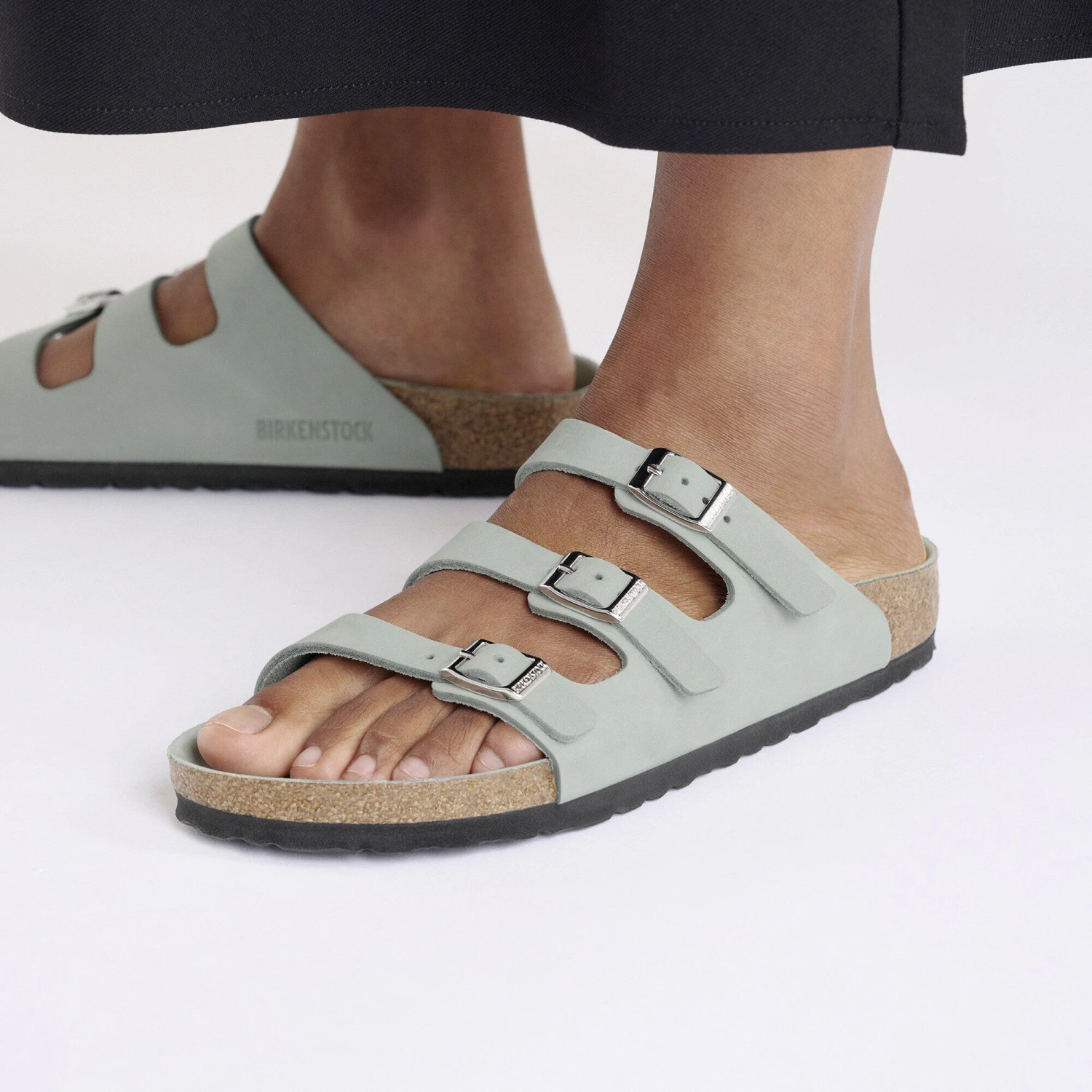 Birkenstock Florida Nubuck Leather Pure Sage 4 Birkenstock Florida Nubuck Leather Pure Sage - Image 4
