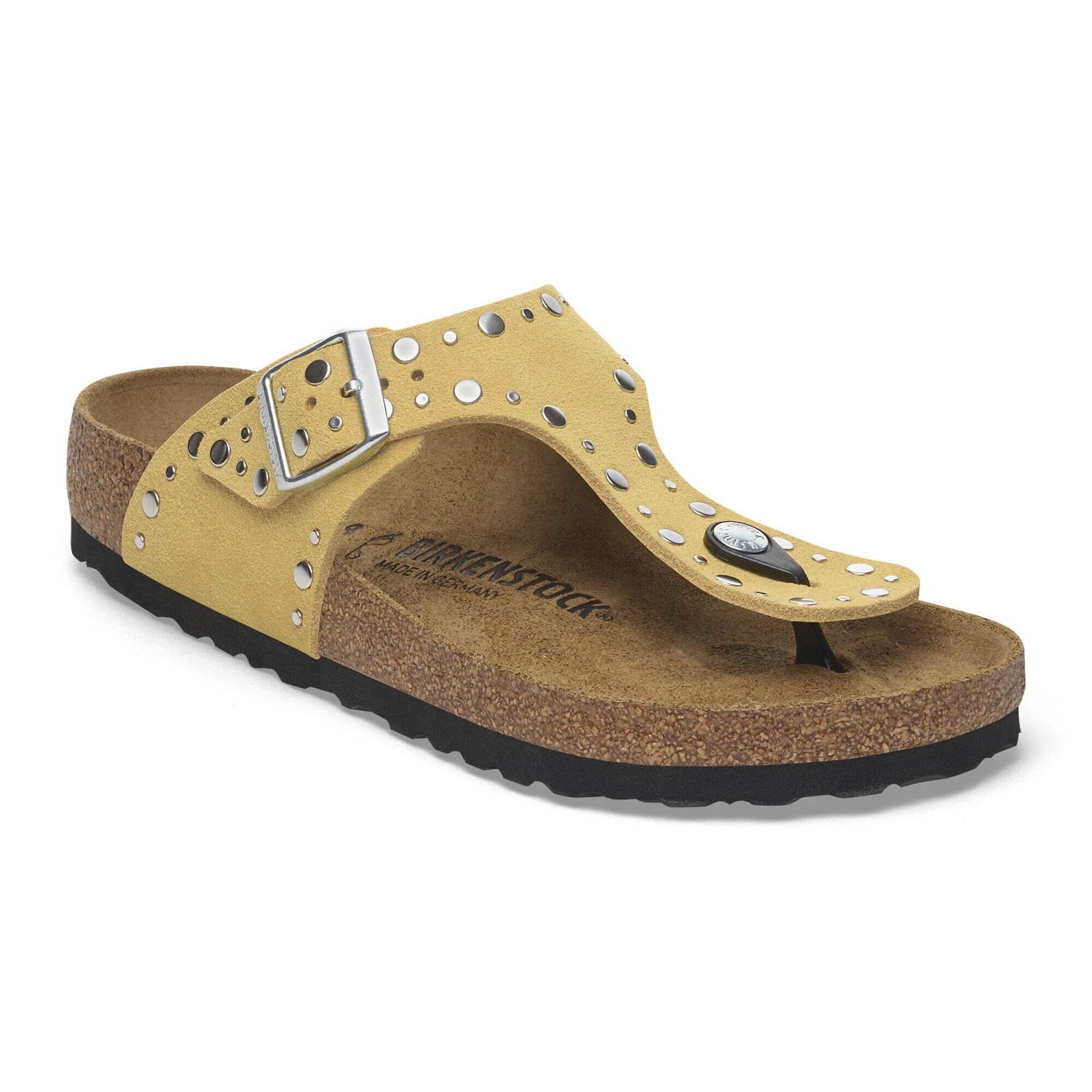 Birkenstock Gizeh Rivets Suede Leather Ochre 1 Birkenstock Gizeh Rivets Suede Leather Ochre