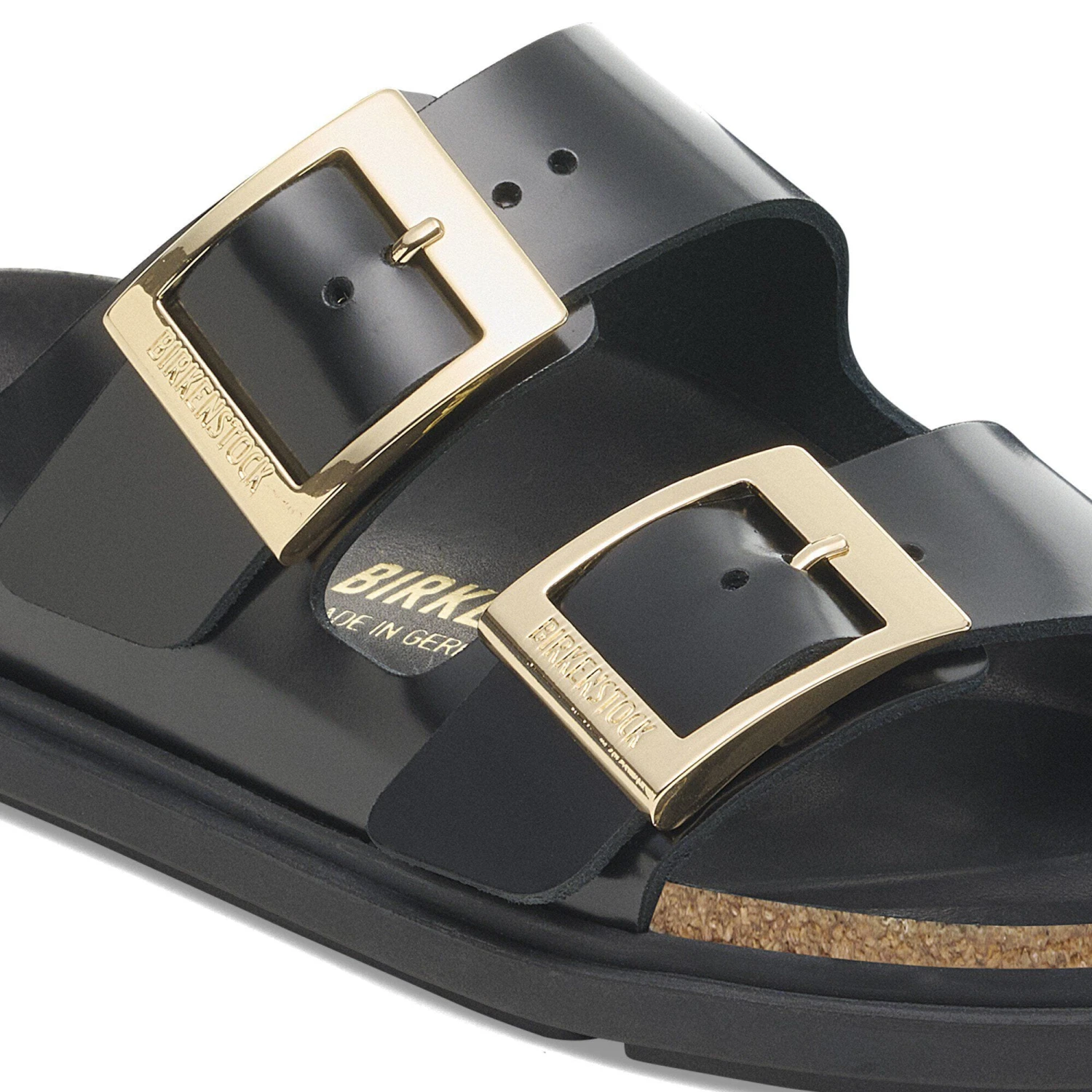 Birkenstock Arizona Droplet Buckle Natural Leather Patent High Shine Black 7 Birkenstock Arizona Droplet Buckle Natural Leather Patent High Shine Black - Image 7