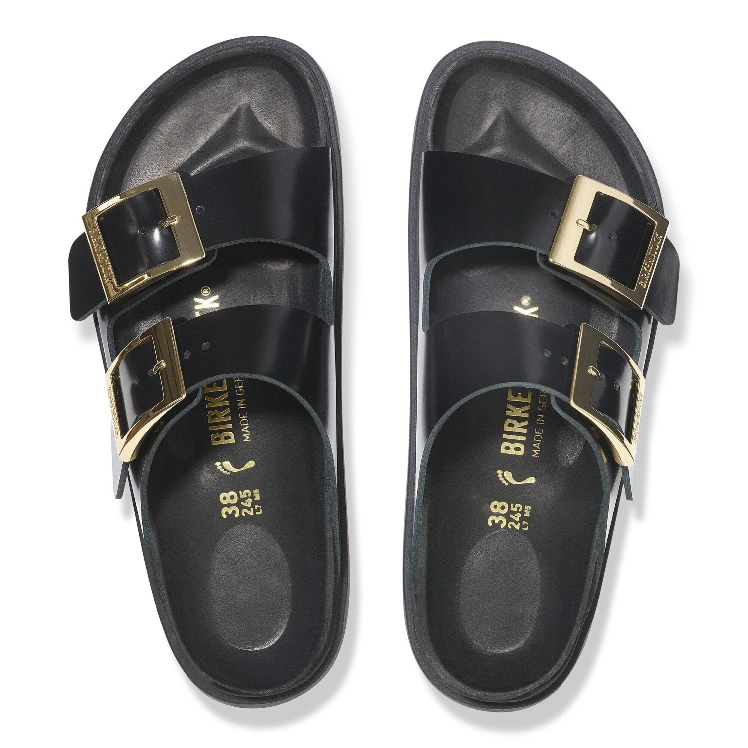 Birkenstock Arizona Droplet Buckle Natural Leather Patent High Shine Black 2 Birkenstock Arizona Droplet Buckle Natural Leather Patent High Shine Black - Image 2