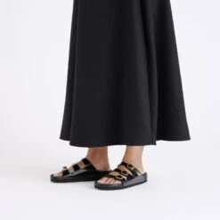 Birkenstock Florida Exquisite Natural Leather Patent High Shine Black -Birkenstock Sale Store 1029371 f look f