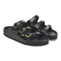 Birkenstock Florida Exquisite Natural Leather Patent High Shine Black -Birkenstock Sale Store 1029371 pair