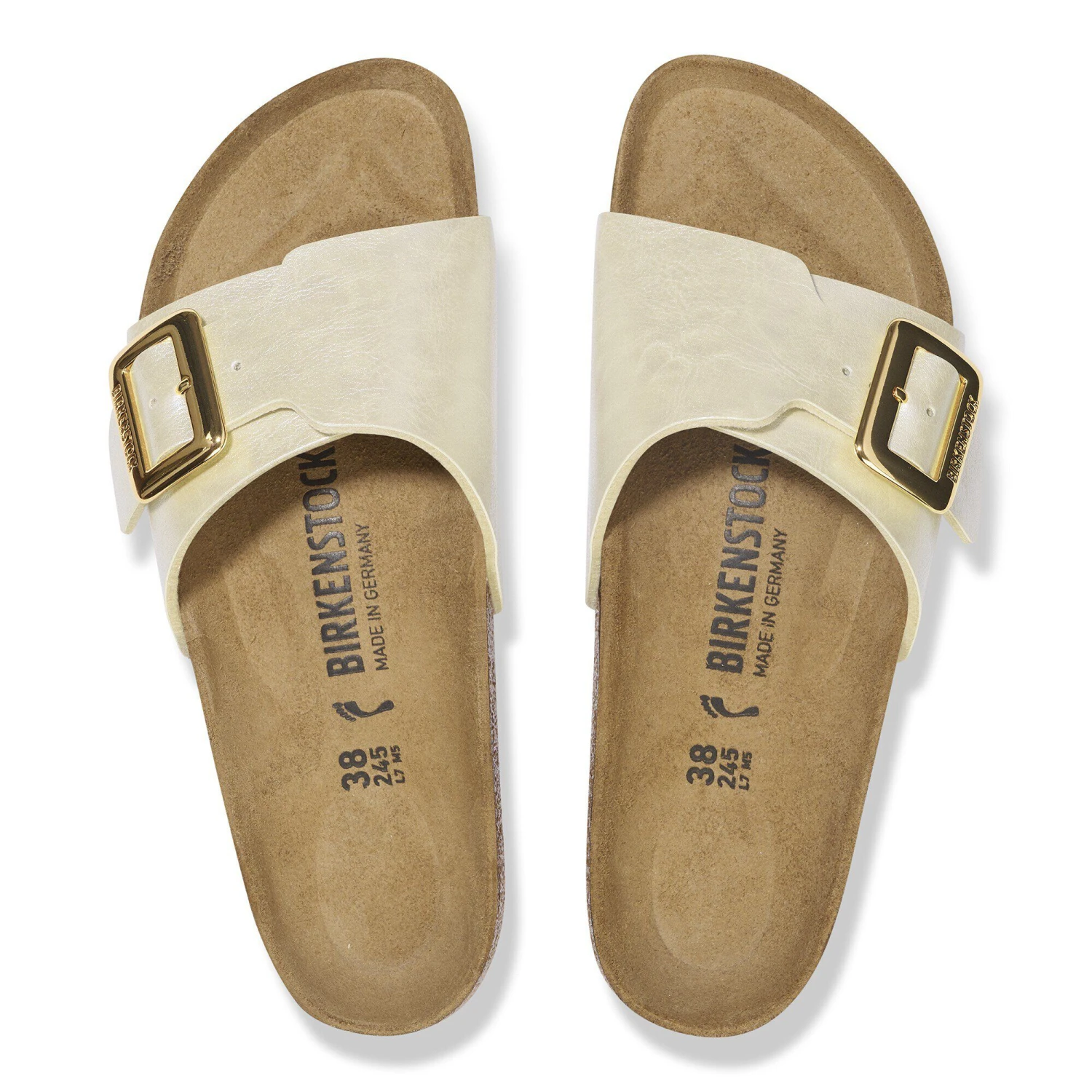 Birkenstock Catalina Luxe Buckle Birko-Flor Graceful Pearl White 2 Birkenstock Catalina Luxe Buckle Birko-Flor Graceful Pearl White - Image 2