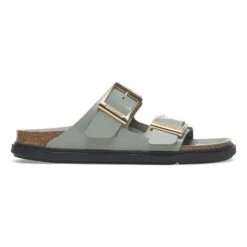 Birkenstock Arizona Droplet Buckle Natural Leather Patent High Shine Pure Sage -Birkenstock Sale Store 1029384 side