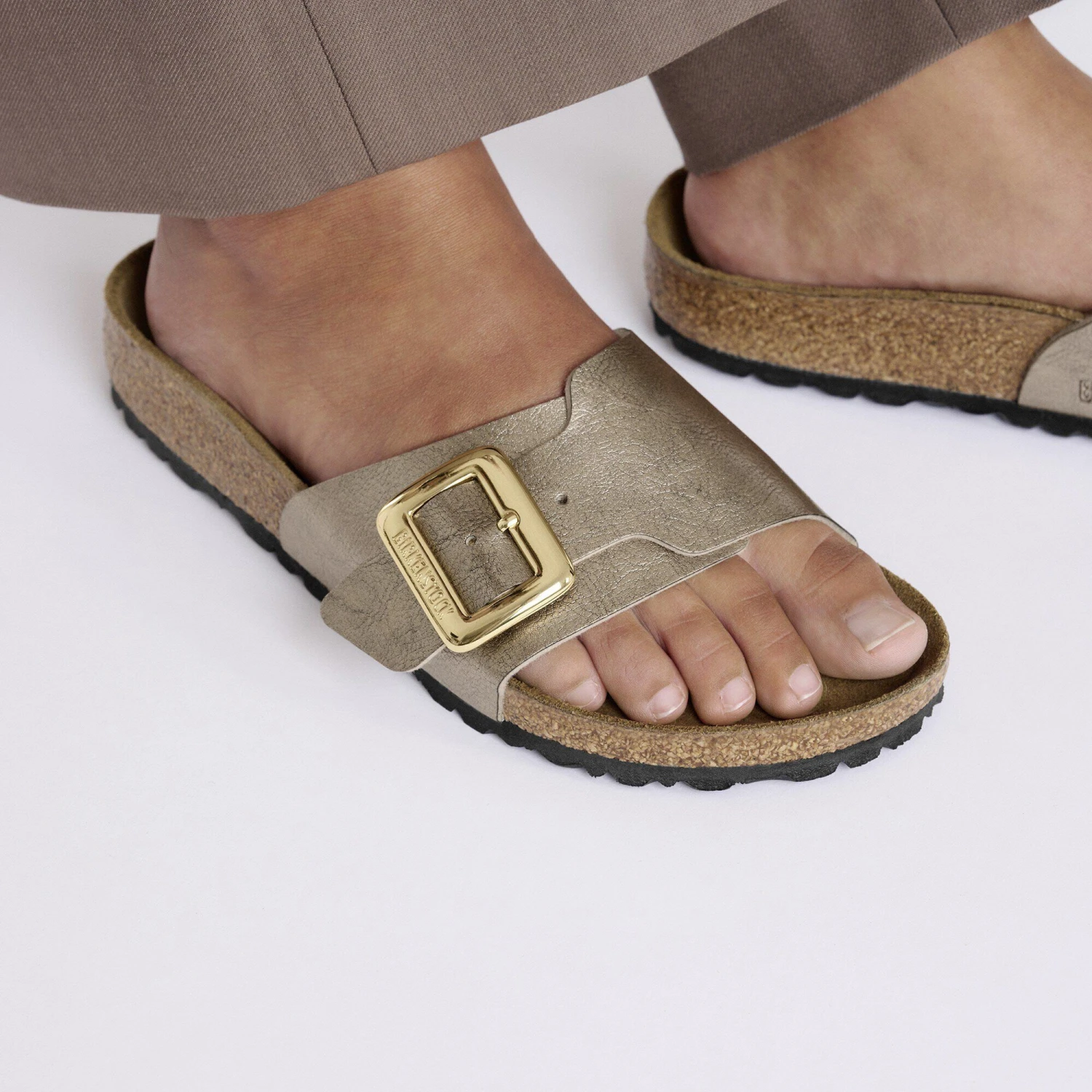 Birkenstock Catalina Luxe Buckle Birko-Flor Graceful Taupe 6 Birkenstock Catalina Luxe Buckle Birko-Flor Graceful Taupe - Image 6