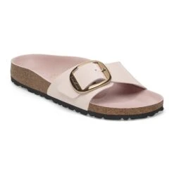 Birkenstock Madrid Big Buckle Natural Leather Patent High-Shine Light Rose