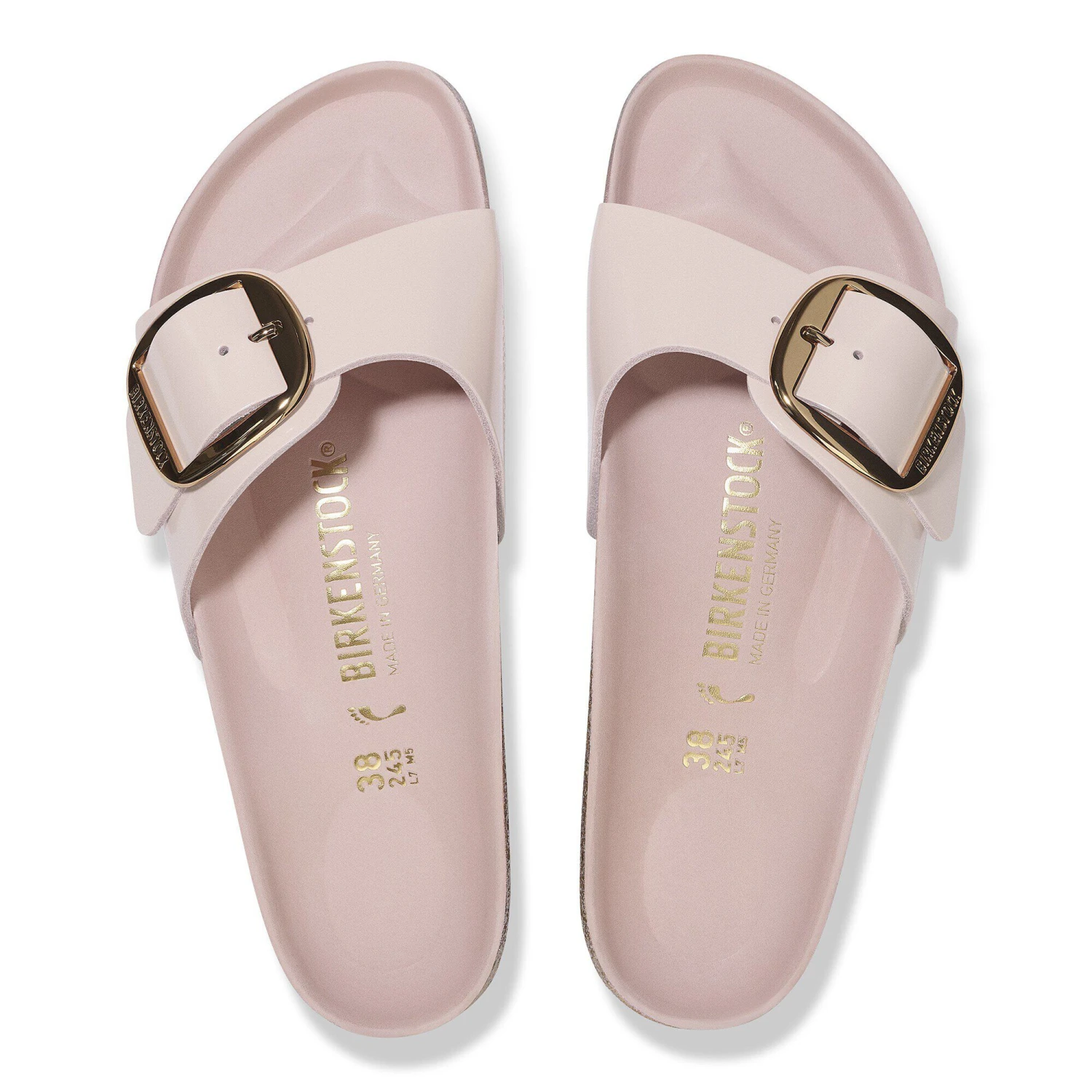 Birkenstock Madrid Big Buckle Natural Leather Patent High-Shine Light Rose 2 Birkenstock Madrid Big Buckle Natural Leather Patent High-Shine Light Rose - Image 2