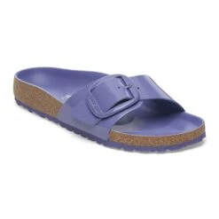 Birkenstock Madrid Big Buckle Natural Leather Patent High Shine Purple Dusk