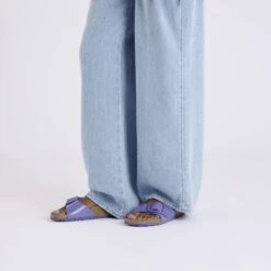 Birkenstock Madrid Big Buckle Natural Leather Patent High Shine Purple Dusk -Birkenstock Sale Store 1029422 f look f