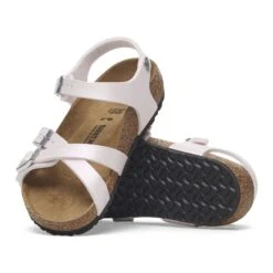 Birkenstock Kumba Kids Birko-Flor Embossed Saffiano Iridescent Light Rose -Birkenstock Sale Store 1029426 sole