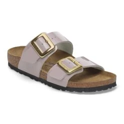 Birkenstock Sydney Luxe Buckle Birko-Flor Patent Patent Faded Purple