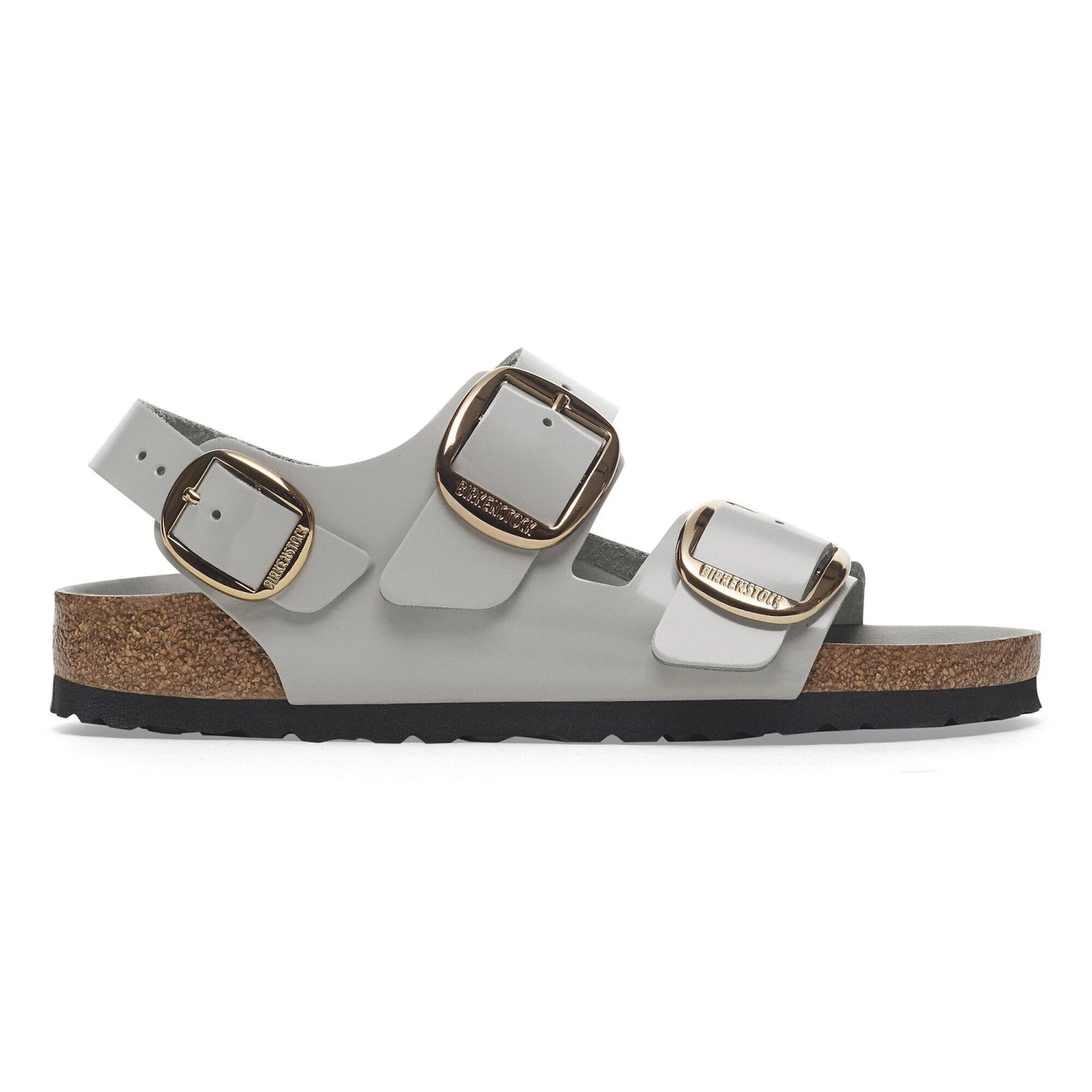 Birkenstock Milano Big Buckle Natural Leather Patent High Shine Stone Coin 3 Birkenstock Milano Big Buckle Natural Leather Patent High Shine Stone Coin - Image 3