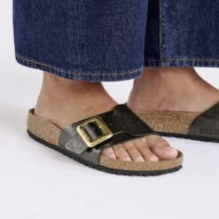 Birkenstock Catalina Luxe Buckle Birko-Flor Graceful Licorice -Birkenstock Sale Store 1029435 f closeup f