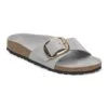 Birkenstock Madrid Big Buckle Natural Leather Patent High-Shine Stone Coin