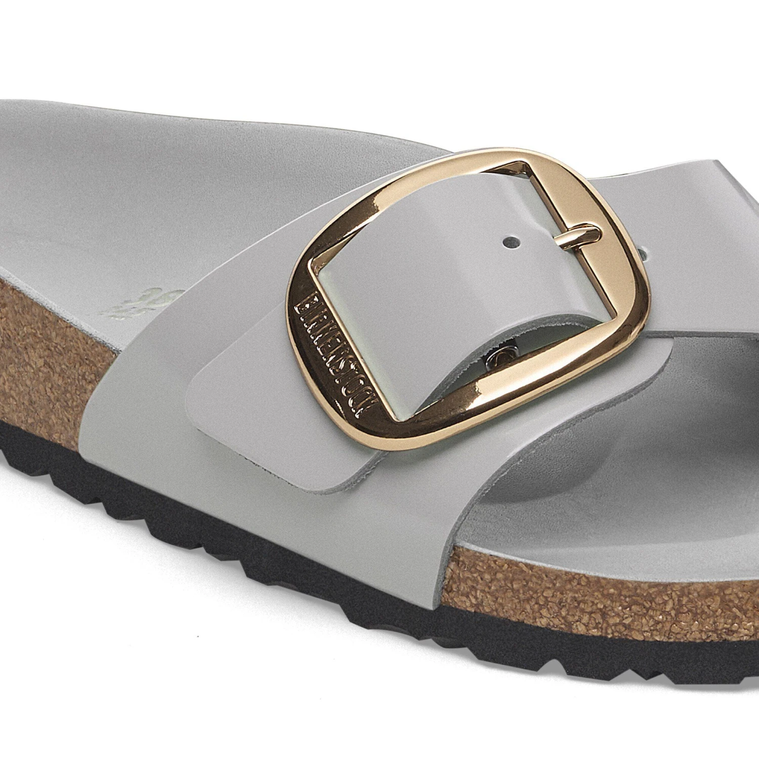 Birkenstock Madrid Big Buckle Natural Leather Patent High-Shine Stone Coin 4 Birkenstock Madrid Big Buckle Natural Leather Patent High-Shine Stone Coin - Image 4