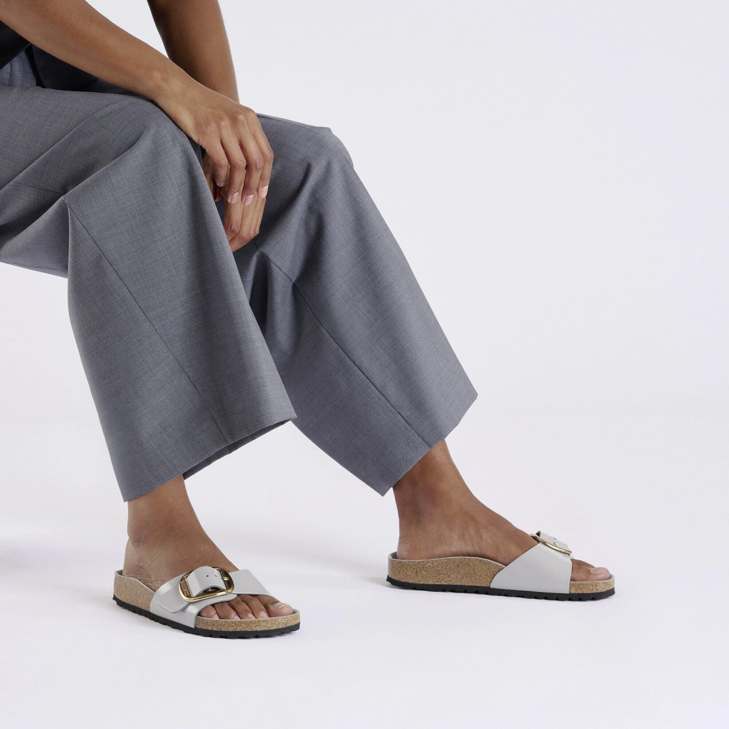 Birkenstock Madrid Big Buckle Natural Leather Patent High-Shine Stone Coin 8 Birkenstock Madrid Big Buckle Natural Leather Patent High-Shine Stone Coin - Image 8