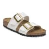 Birkenstock Sydney Luxe Buckle Birko-Flor Patent Patent White