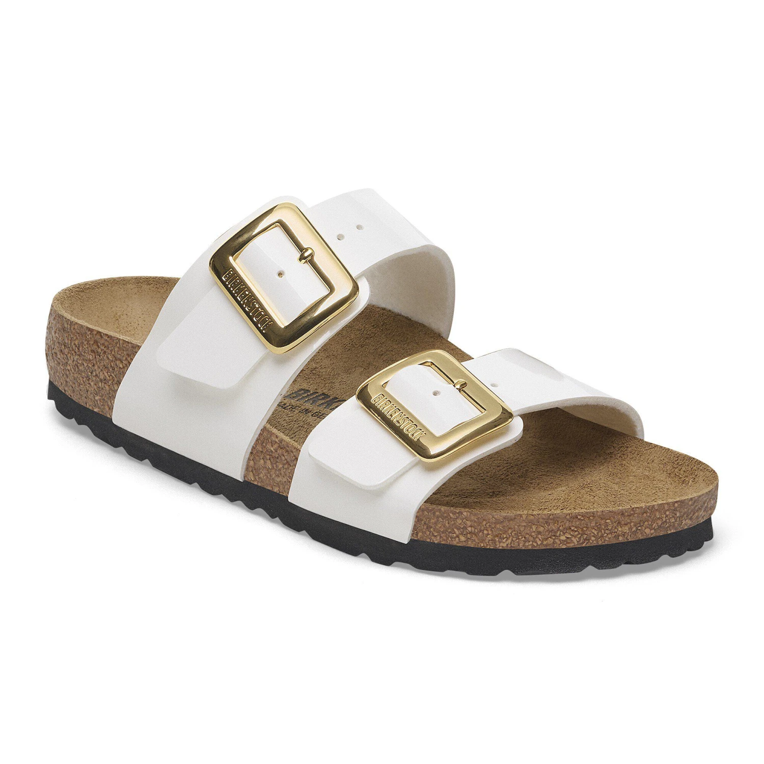 Birkenstock Sydney Luxe Buckle Birko-Flor Patent Patent White 1 Birkenstock Sydney Luxe Buckle Birko-Flor Patent Patent White