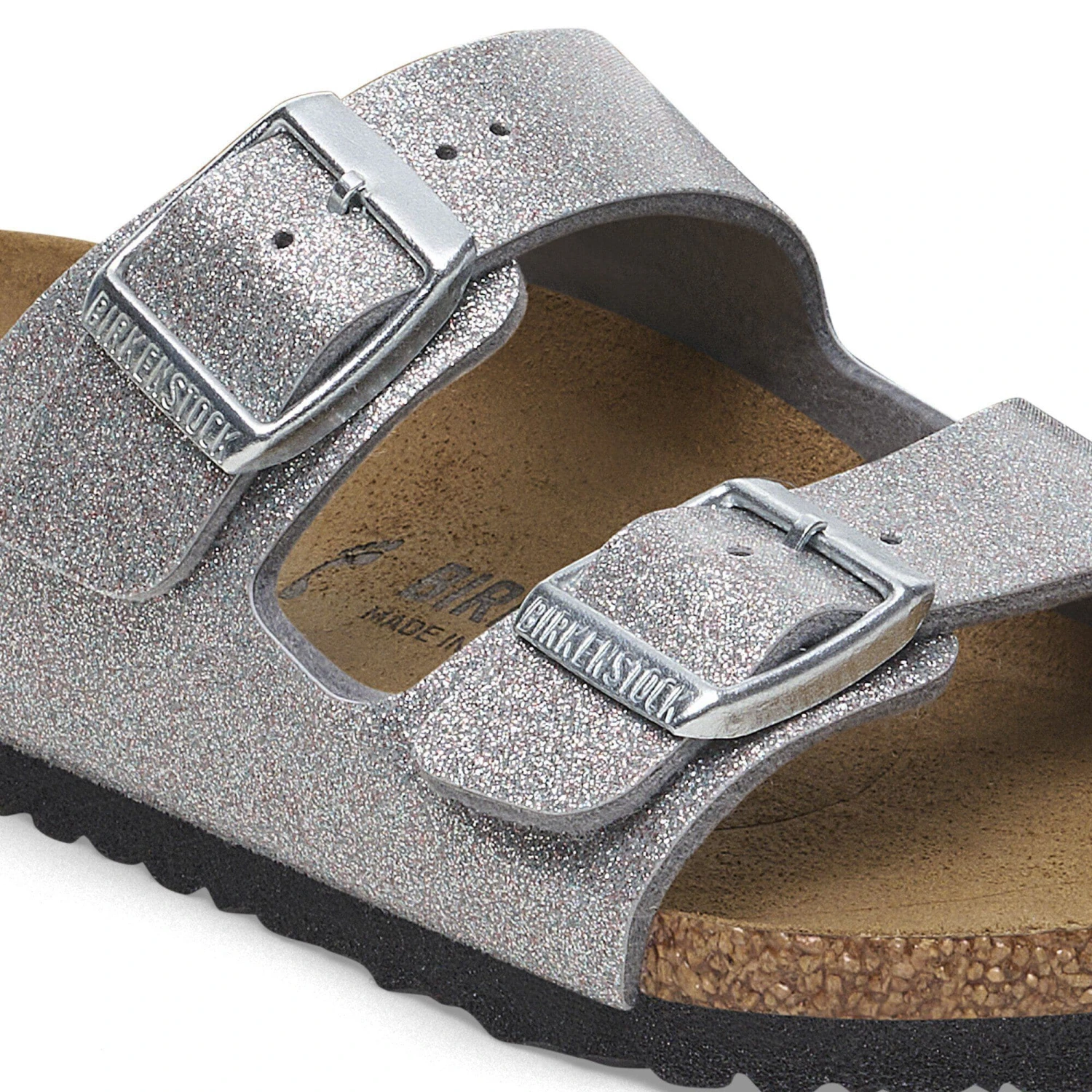 Birkenstock Arizona Kids Birko-Flor Sparkling Light Silver 6 Birkenstock Arizona Kids Birko-Flor Sparkling Light Silver - Image 6