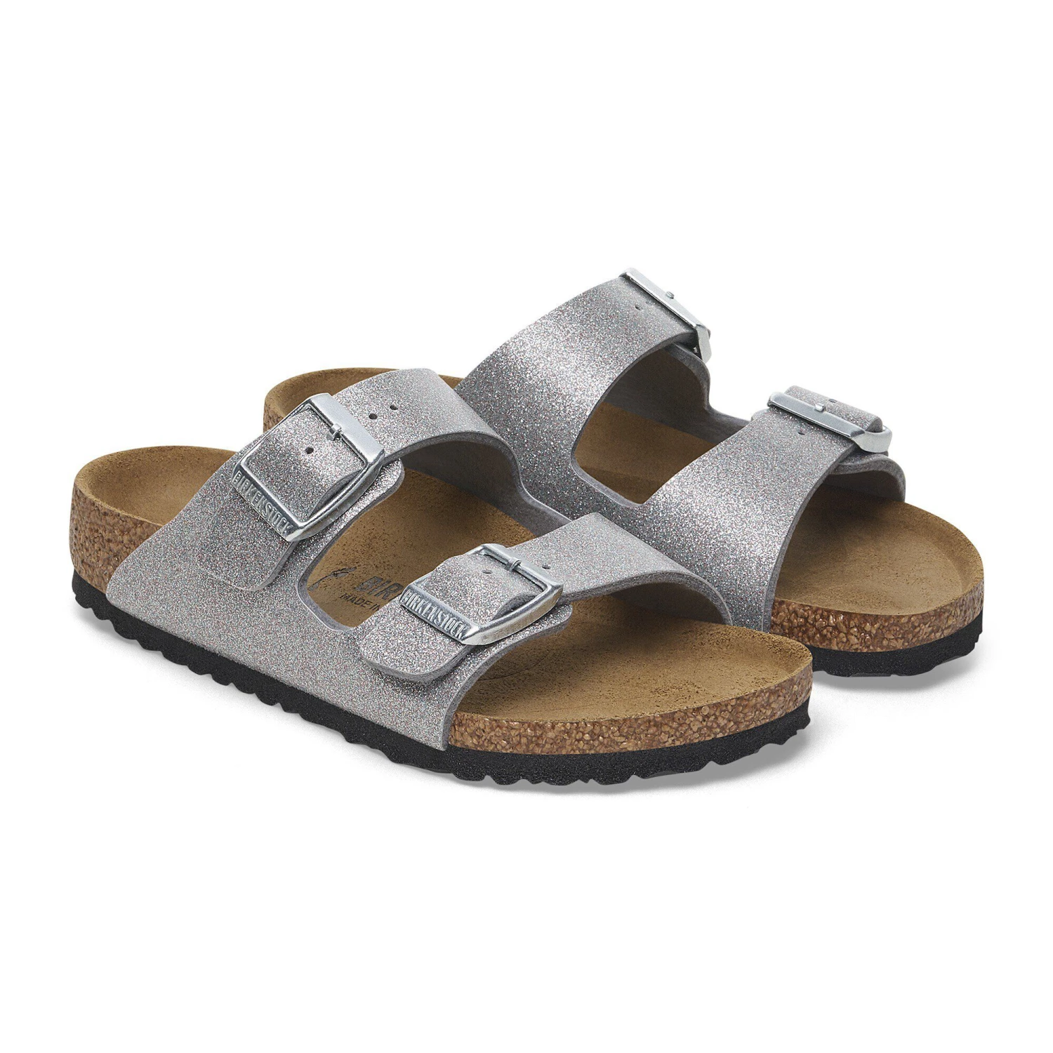 Birkenstock Arizona Kids Birko-Flor Sparkling Light Silver 5 Birkenstock Arizona Kids Birko-Flor Sparkling Light Silver - Image 5