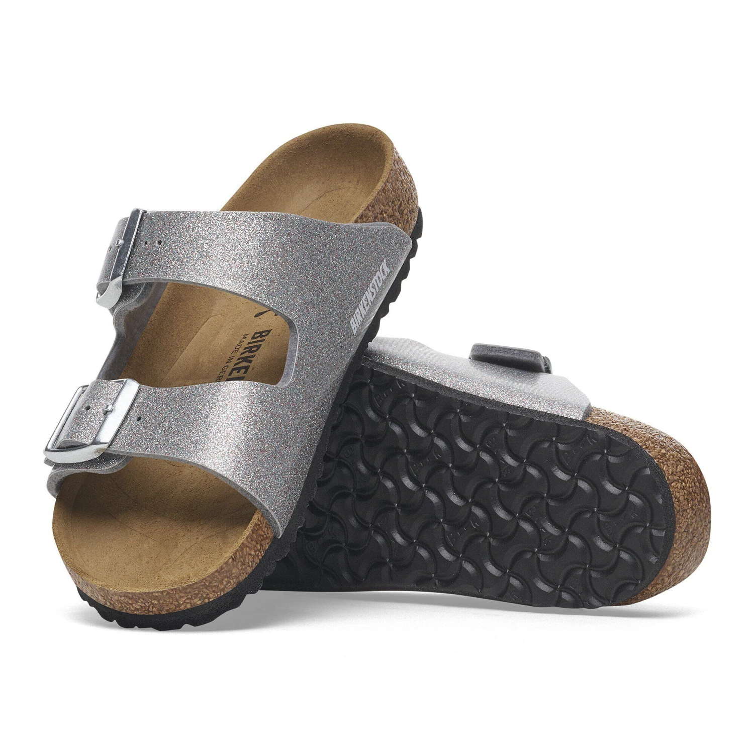 Birkenstock Arizona Kids Birko-Flor Sparkling Light Silver 4 Birkenstock Arizona Kids Birko-Flor Sparkling Light Silver - Image 4
