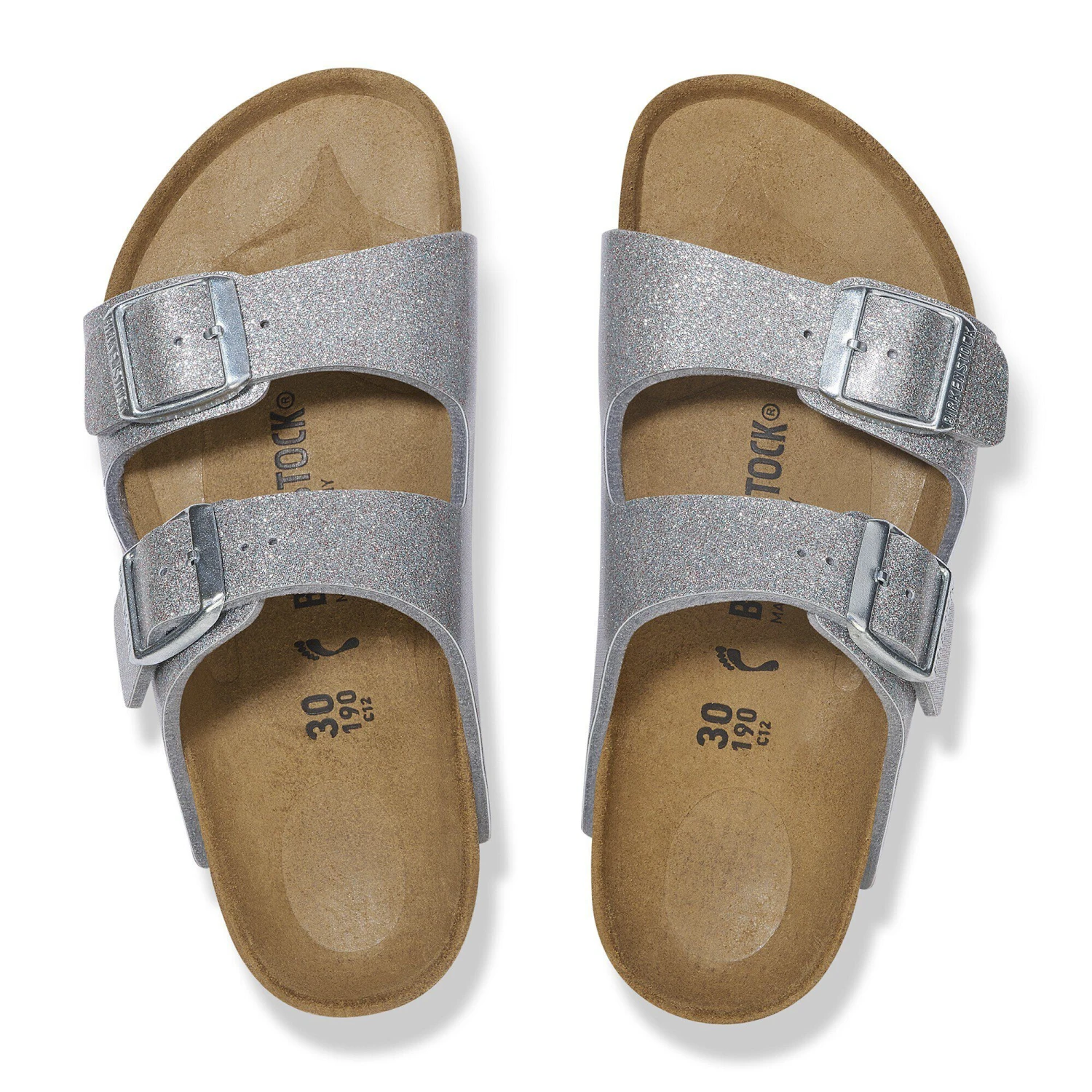 Birkenstock Arizona Kids Birko-Flor Sparkling Light Silver 2 Birkenstock Arizona Kids Birko-Flor Sparkling Light Silver - Image 2