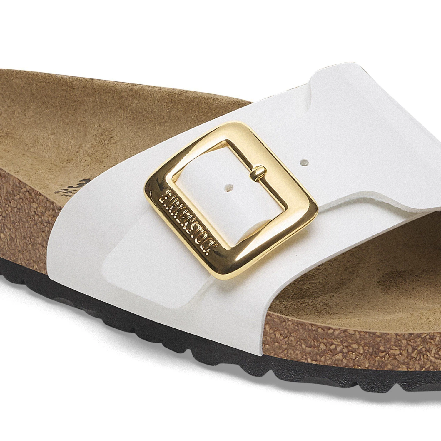 Birkenstock Catalina Luxe Buckle Birko-Flor Patent Patent White 4 Birkenstock Catalina Luxe Buckle Birko-Flor Patent Patent White - Image 4