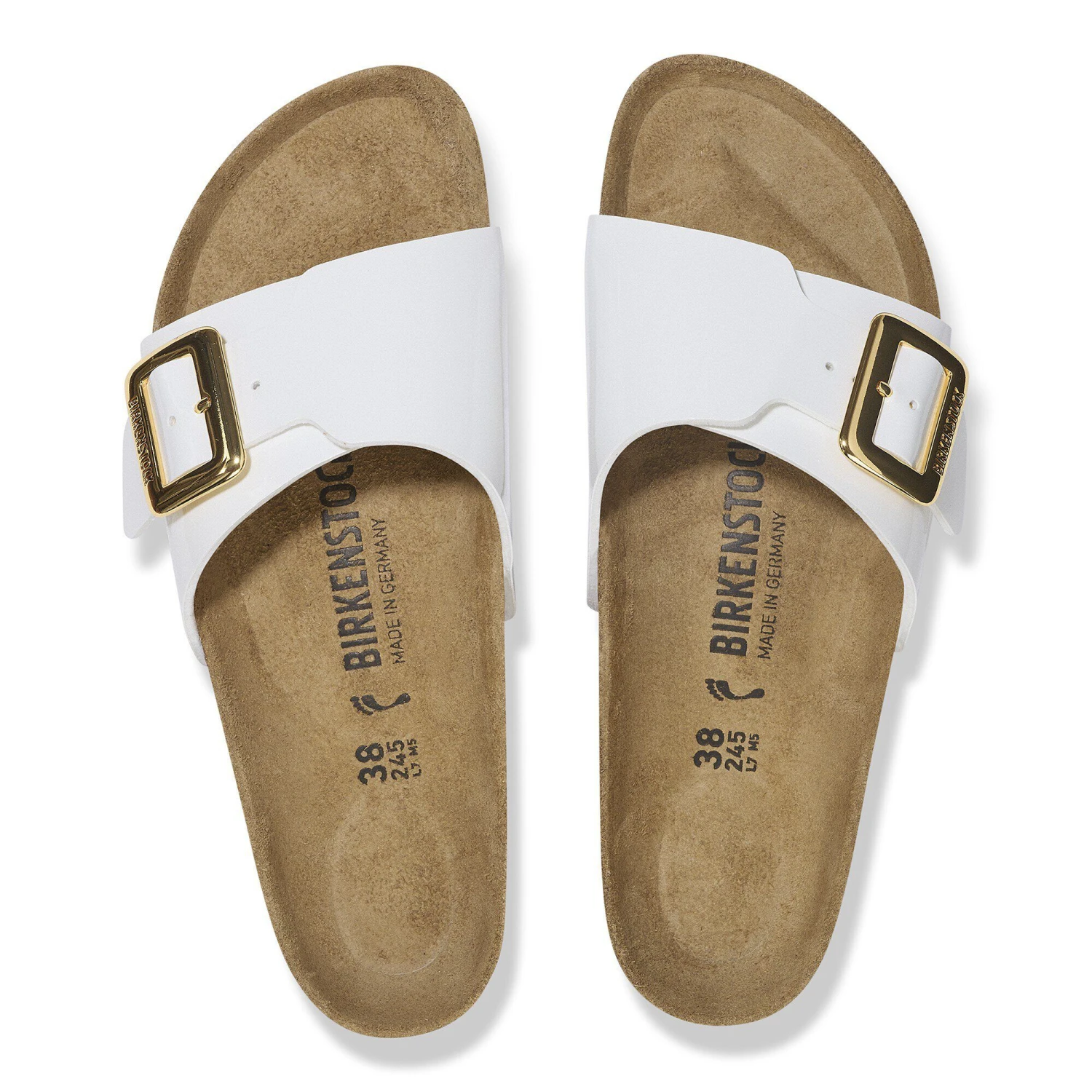 Birkenstock Catalina Luxe Buckle Birko-Flor Patent Patent White 2 Birkenstock Catalina Luxe Buckle Birko-Flor Patent Patent White - Image 2