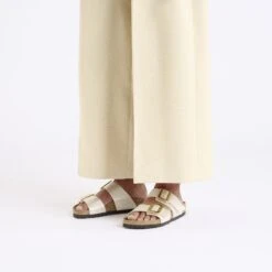 Birkenstock Sydney Luxe Buckle Birko-Flor Graceful Pearl White -Birkenstock Sale Store 1029463 f look f