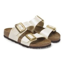 Birkenstock Sydney Luxe Buckle Birko-Flor Graceful Pearl White -Birkenstock Sale Store 1029463 pair