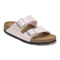 Birkenstock Arizona Birko-Flor Embossed Saffiano Iridescent Light Rose