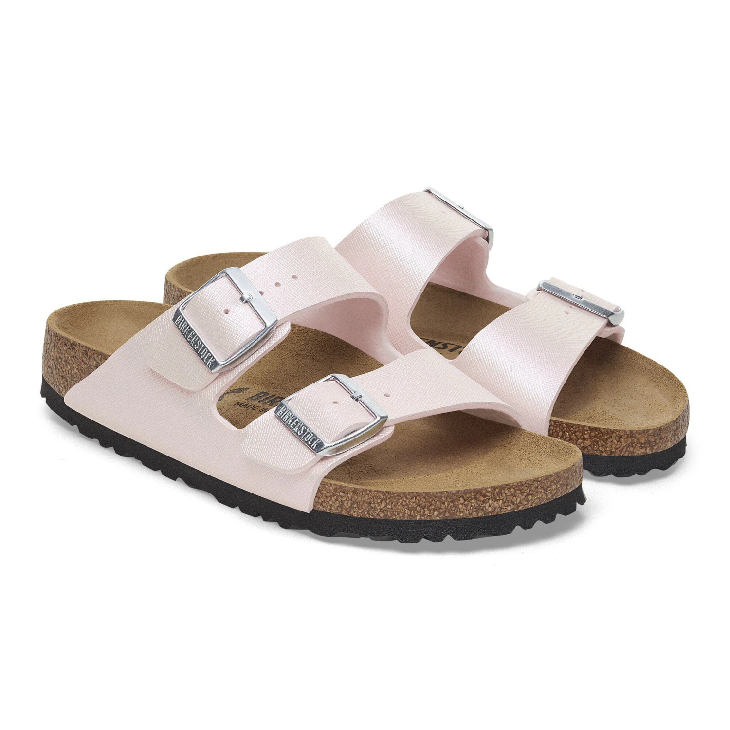 Birkenstock Arizona Birko-Flor Embossed Saffiano Iridescent Light Rose 7 Birkenstock Arizona Birko-Flor Embossed Saffiano Iridescent Light Rose - Image 7