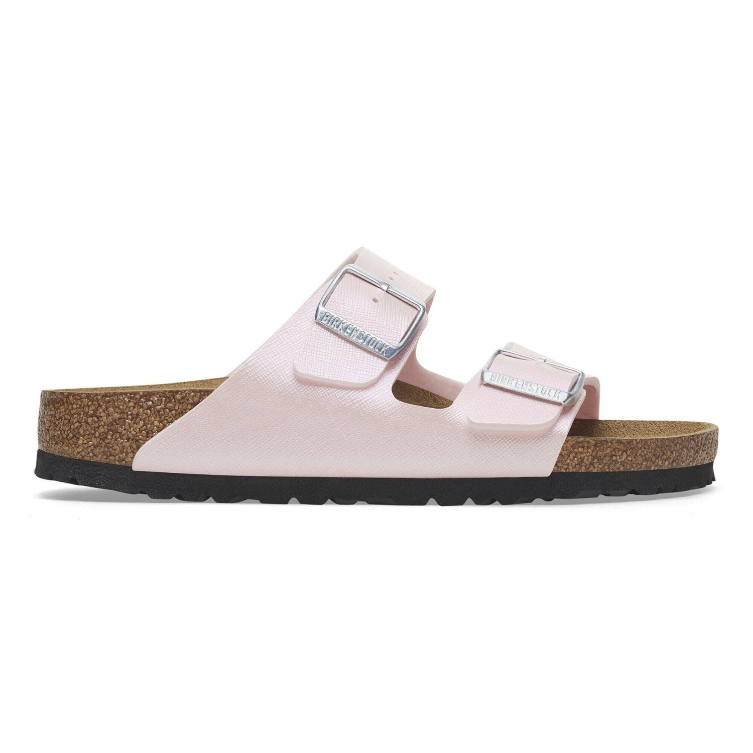 Birkenstock Arizona Birko-Flor Embossed Saffiano Iridescent Light Rose 3 Birkenstock Arizona Birko-Flor Embossed Saffiano Iridescent Light Rose - Image 3