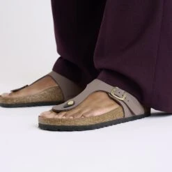 Birkenstock Gizeh Nubuck Leather Faded Purple -Birkenstock Sale Store 1029504 f closeup f