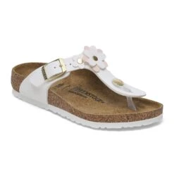 Birkenstock Gizeh Flowers Kids Birko-Flor White