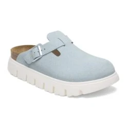 Boston Chunky Suede Leather Baby Blue