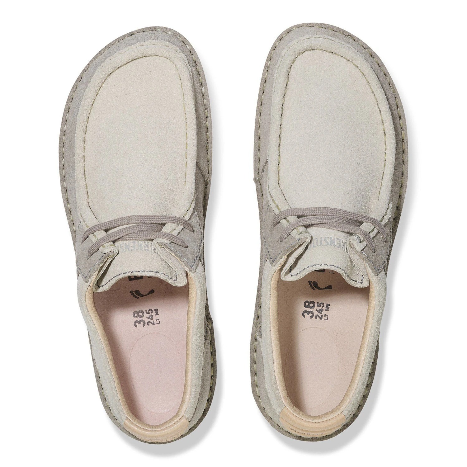 Birkenstock Pasadena Suede Leather Stone Coin/White 2 Birkenstock Pasadena Suede Leather Stone Coin/White - Image 2