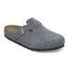 Birkenstock Boston Soft Footbed Suede Leather Basalt Gray