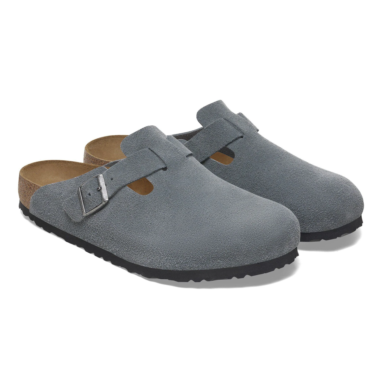 Birkenstock Boston Soft Footbed Suede Leather Basalt Gray 5 Birkenstock Boston Soft Footbed Suede Leather Basalt Gray - Image 5