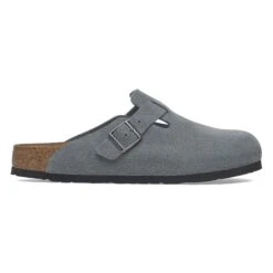 Birkenstock Boston Soft Footbed Suede Leather Basalt Gray 8 Birkenstock Boston Soft Footbed Suede Leather Basalt Gray -Birkenstock Sale Store 1029708 side