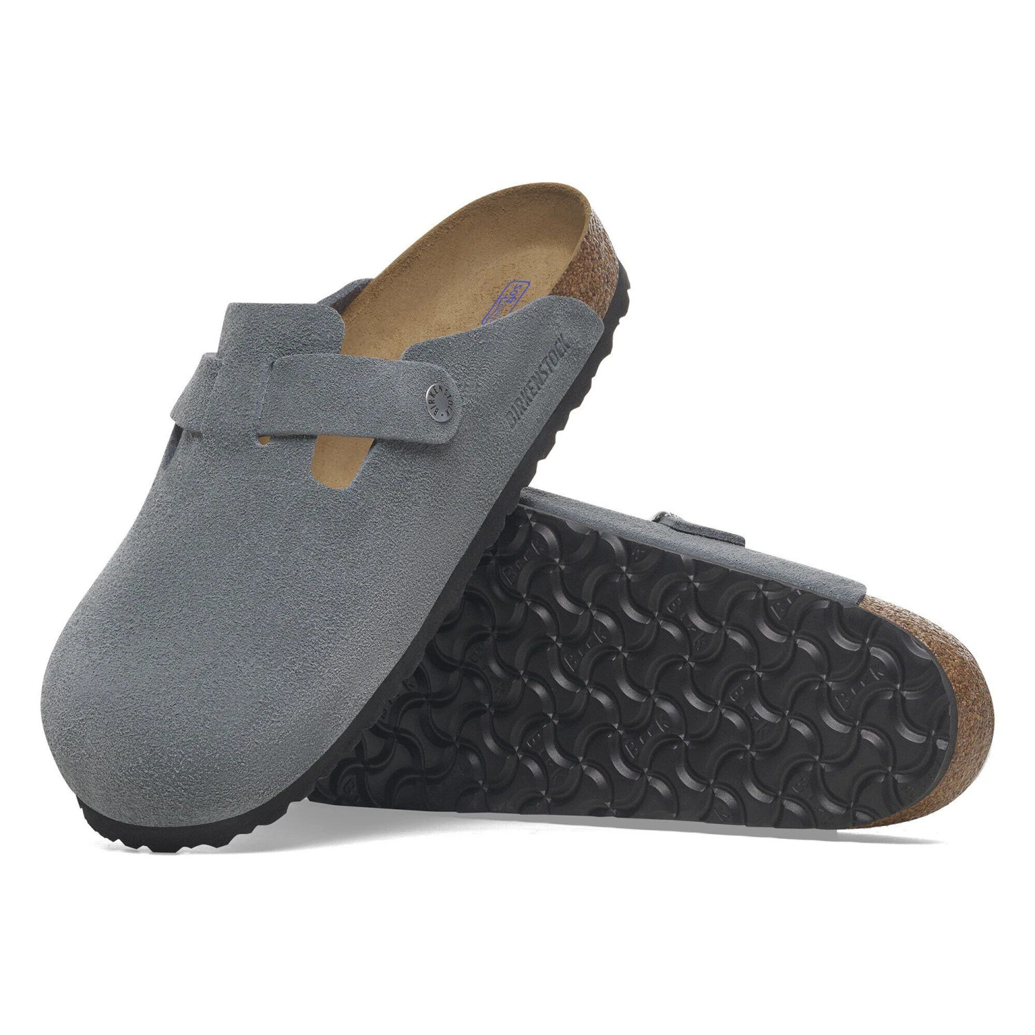Birkenstock Boston Soft Footbed Suede Leather Basalt Gray 6 Birkenstock Boston Soft Footbed Suede Leather Basalt Gray - Image 6