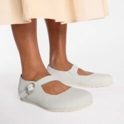 Birkenstock Tracy Nubuck Leather Antique White 15 Birkenstock Tracy Nubuck Leather Antique White -Birkenstock Sale Store 1029772 f closeup f