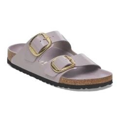 Birkenstock Arizona Hammered Big Buckle Natural Leather Patent High-Shine Faded Purple