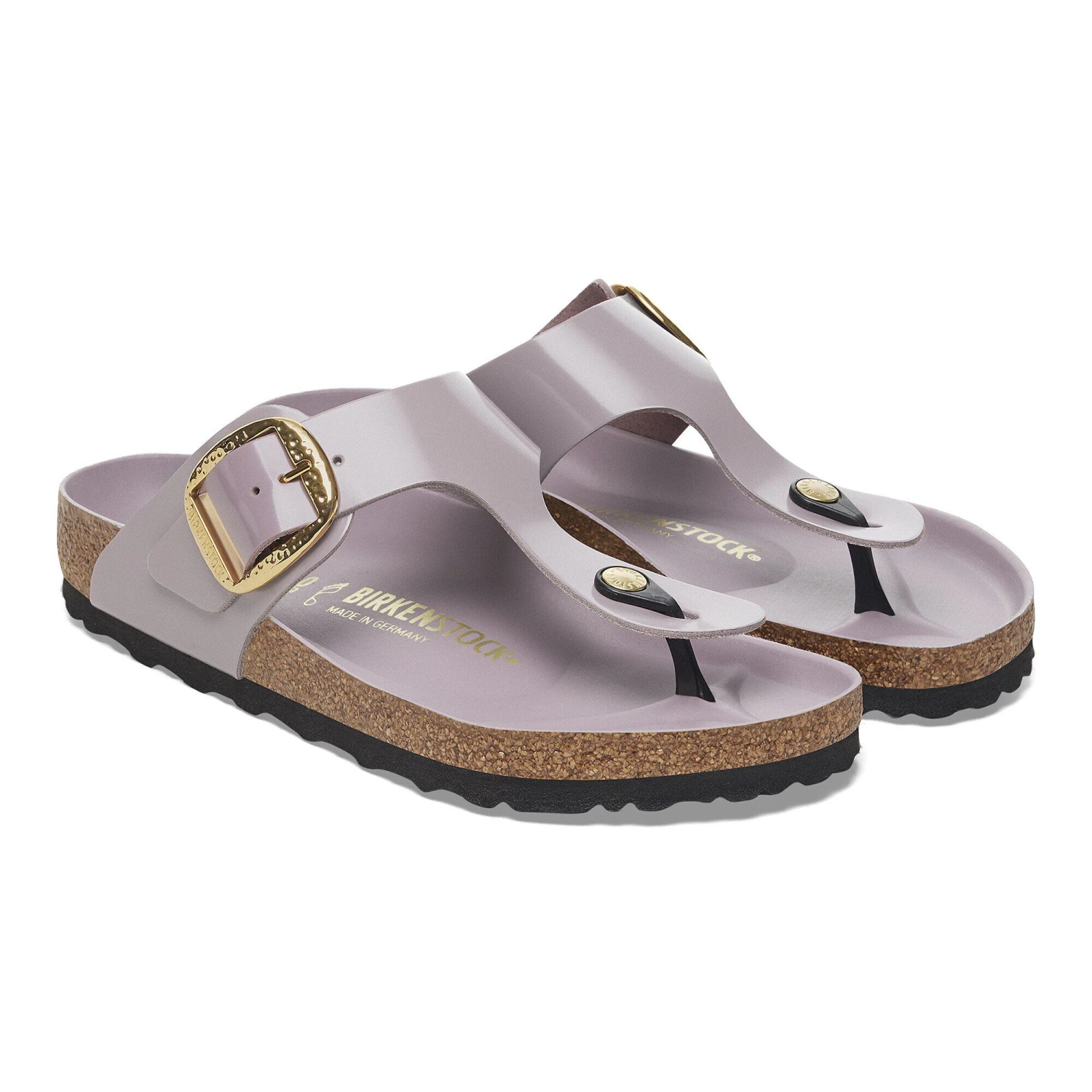 Birkenstock Gizeh Hammered Big Buckle Natural Leather Patent High Shine Faded Purple 8 Birkenstock Gizeh Hammered Big Buckle Natural Leather Patent High Shine Faded Purple - Image 8