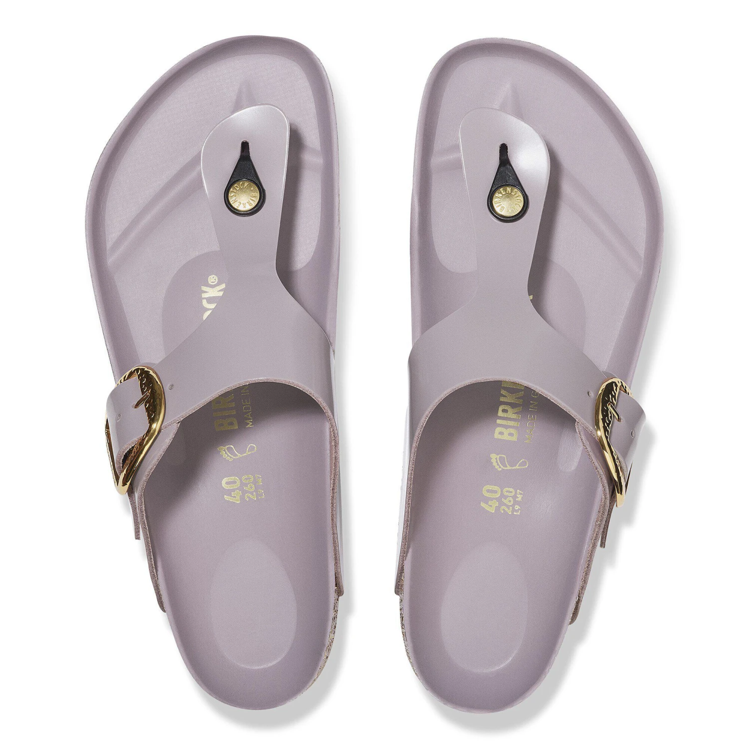 Birkenstock Gizeh Hammered Big Buckle Natural Leather Patent High Shine Faded Purple 2 Birkenstock Gizeh Hammered Big Buckle Natural Leather Patent High Shine Faded Purple - Image 2